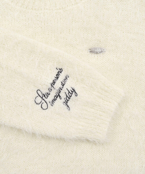 ZIDDY（ジディ）の「シャギーニット(130~160cm)（ニット/セーター・キッズ・オフホワイト/ブラック・150cm/140cm/130cm/FREE）」の13枚目の写真