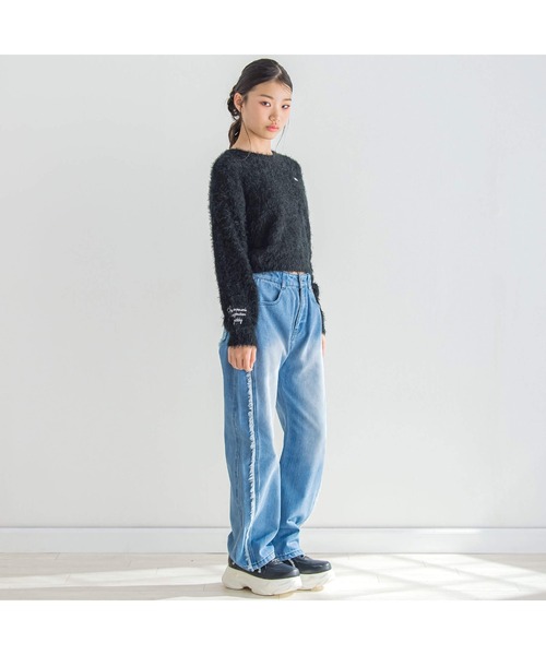 ZIDDY（ジディ）の「シャギーニット(130~160cm)（ニット/セーター・キッズ・オフホワイト/ブラック・150cm/140cm/130cm/FREE）」の21枚目の写真