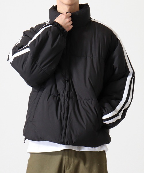 Black & White ダウンジャケット コート セール】Padded stand blouson中綿スタンドブルゾン unisex（ダウン