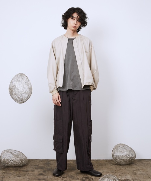 Dulcamara(ドゥルカマラ)の「よそいきバックポケットZipブルゾン(ブルゾン・メンズ・ブラック/ベージュ系/ミックスグレー・0/1)」の8枚目の写真