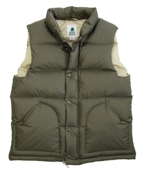 正規品CHERVOメンズ ダウンベスト54 上下ジッパー グリーン CHERVO