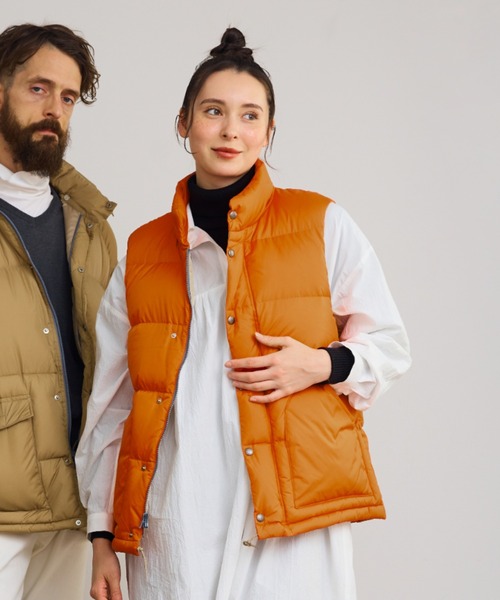 SIERRA DESIGNS(シェラデザイン)の「FUDGE 2月号掲載モデル【SIERRA DESIGNS】ダウンベスト / ZIP DOWN VEST(ダウンベスト・レディース・ブラック/ターコイズブルー/オレンジ/タン/ダークネイビー/オリーブ/イエロー/パープル・X-LARGE/LARGE/MEDIUM/SMALL/X-SMALL)」の12枚目の写真