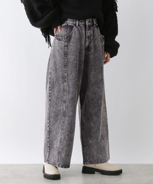 LEPSIM（レプシィム）の「カラーワイドデニム2　234804（デニムパンツ・レディース・ブルー/チャコールグレー/ブラウン・LARGE/MEDIUM）」の6枚目の写真