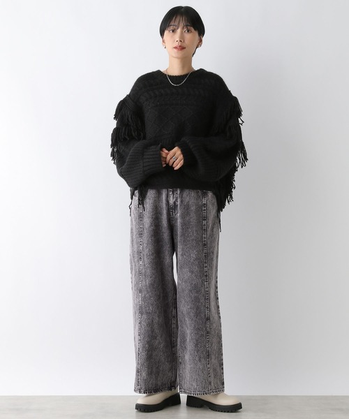 LEPSIM（レプシィム）の「カラーワイドデニム2　234804（デニムパンツ・レディース・ブルー/チャコールグレー/ブラウン・LARGE/MEDIUM）」の7枚目の写真