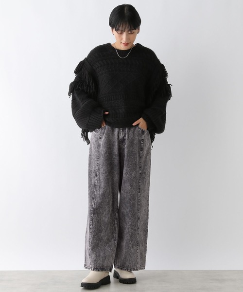 LEPSIM（レプシィム）の「カラーワイドデニム2　234804（デニムパンツ・レディース・ブルー/チャコールグレー/ブラウン・LARGE/MEDIUM）」の8枚目の写真