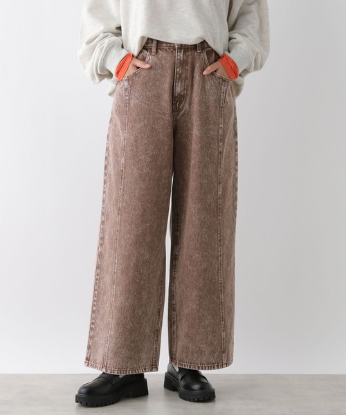 LEPSIM（レプシィム）の「カラーワイドデニム2　234804（デニムパンツ・レディース・ブルー/チャコールグレー/ブラウン・LARGE/MEDIUM）」の10枚目の写真