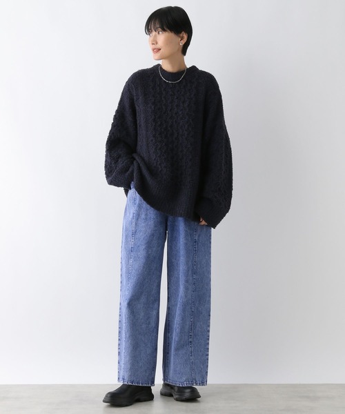 LEPSIM（レプシィム）の「カラーワイドデニム2　234804（デニムパンツ・レディース・ブルー/チャコールグレー/ブラウン・LARGE/MEDIUM）」の19枚目の写真