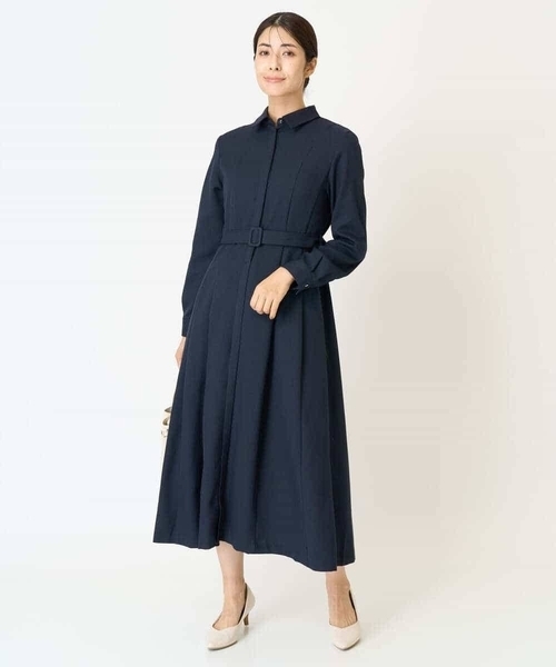 a.v.v（アーヴェヴェ）の「ベルト付フレアシャツワンピース（ワンピース・レディース・ネイビー/ベージュ・34/38/36/40/42）」の12枚目の写真