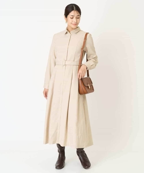 a.v.v（アーヴェヴェ）の「ベルト付フレアシャツワンピース（ワンピース・レディース・ネイビー/ベージュ・34/38/36/40/42）」の21枚目の写真