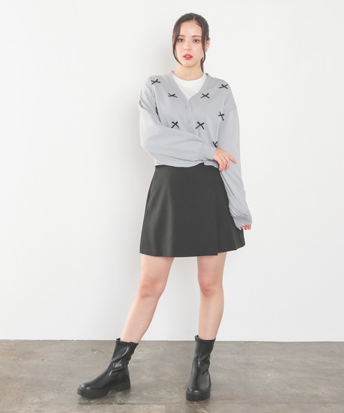 Honeys（ハニーズ）の「リボン付Ｖカーディガン（カーディガン/ボレロ・レディース・ブラック/アイボリー/ピンク/ライトグレー・L/M/S/LL）」の16枚目の写真