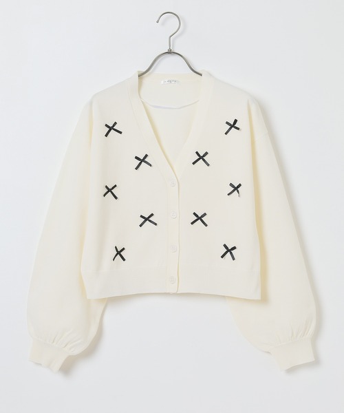 Honeys（ハニーズ）の「リボン付Ｖカーディガン（カーディガン/ボレロ・レディース・ブラック/アイボリー/ピンク/ライトグレー・L/M/S/LL）」の19枚目の写真