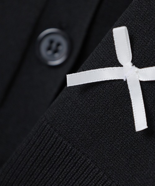 Honeys（ハニーズ）の「リボン付Ｖカーディガン（カーディガン/ボレロ・レディース・ブラック/アイボリー/ピンク/ライトグレー・L/M/S/LL）」の22枚目の写真