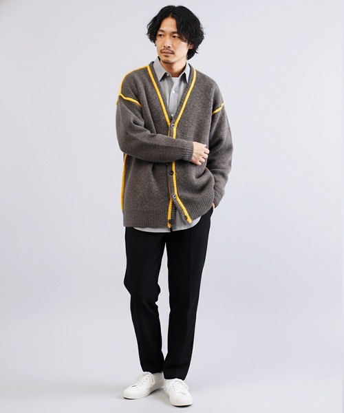 jiggys shop（ジギーズショップ）の「ふわもちウール混 配色ラインカーディガン（カーディガン/ボレロ・メンズ・ブラック系その他/グレー系その他/ブラウン系その他・MEDIUM/LARGE/X-LARGE）」の18枚目の写真