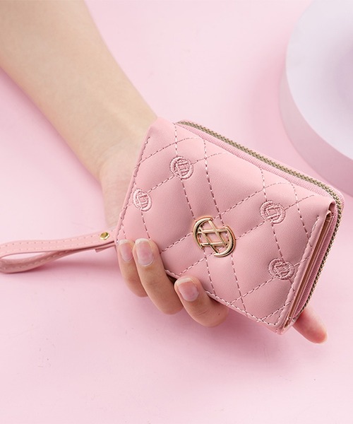 ピンク キルティング 三つ折り財布 スタイルブロック STYLEBLOCK キルティング三つ折り財布 （ピンク