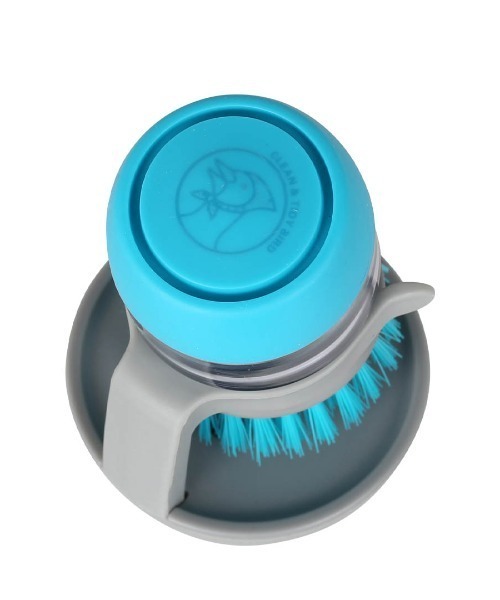 DULTON（ダルトン）の「DISPENSER BRUSH WITH TRAY/ディスペンサーブラシ スタンド付き（掃除グッズ・メンズ・ブルー・FREE）」の4枚目の写真