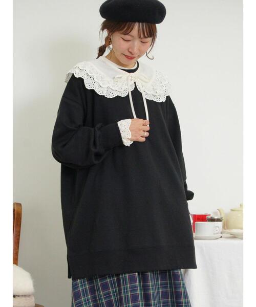 Samansa Mos2（サマンサ モスモス）の「サイドスリットゆるスウェット（Tシャツ/カットソー・レディース・ブラック/キナリ/グレー/モカ・F）」の3枚目の写真