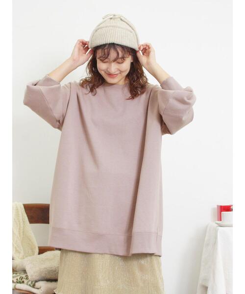 Samansa Mos2（サマンサ モスモス）の「サイドスリットゆるスウェット（Tシャツ/カットソー・レディース・ブラック/キナリ/グレー/モカ・F）」の7枚目の写真