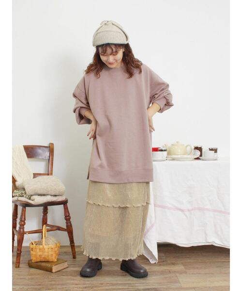 Samansa Mos2（サマンサ モスモス）の「サイドスリットゆるスウェット（Tシャツ/カットソー・レディース・ブラック/キナリ/グレー/モカ・F）」の8枚目の写真