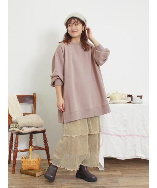 Samansa Mos2（サマンサ モスモス）の「サイドスリットゆるスウェット（Tシャツ/カットソー・レディース・ブラック/キナリ/グレー/モカ・F）」の11枚目の写真