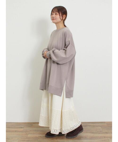 Samansa Mos2（サマンサ モスモス）の「サイドスリットゆるスウェット（Tシャツ/カットソー・レディース・ブラック/キナリ/グレー/モカ・F）」の16枚目の写真