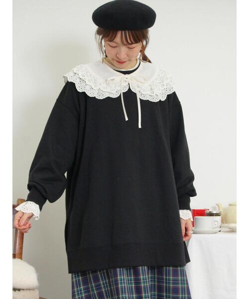 Samansa Mos2（サマンサ モスモス）の「サイドスリットゆるスウェット（Tシャツ/カットソー・レディース・ブラック/キナリ/グレー/モカ・F）」の22枚目の写真