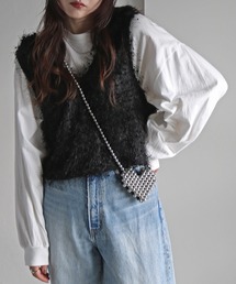 COURO | リボンヤーン前後２ＷＡＹショートビスチェ(ベスト)