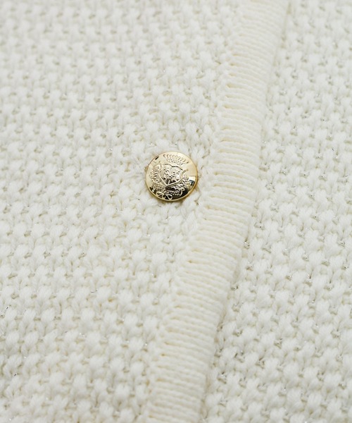 VIS（ビス）の「ツイードライクノーカラー金ボタンニットカーディガン（カーディガン/ボレロ・レディース・ホワイト/レッド系その他/ネイビー・FREE）」の16枚目の写真