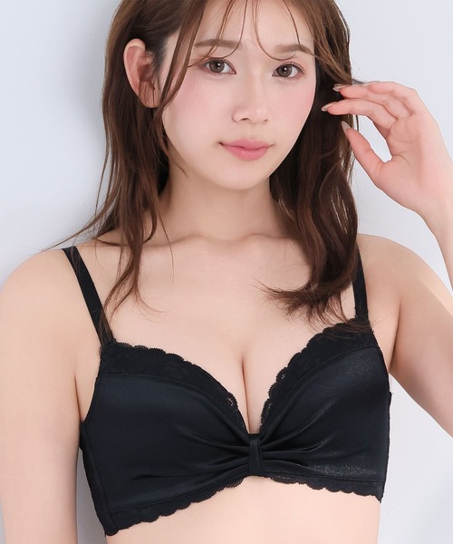 セール】サテンリボン ノンワイヤー 超盛ブラ(R) 単品ブラジャー