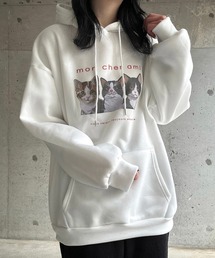 CAT英字プリントパーカー