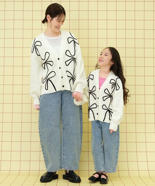 セール】【KIDS】7ゲージコード刺繍カーディガン 289106