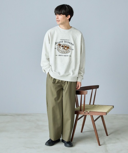 LAKOLE（ラコレ）の「ドッグ刺繍スウェットプルオーバー / 283131（スウェット・メンズ・セージグリーン/グレー/チャコールグレー・MEDIUM/LARGE）」の7枚目の写真