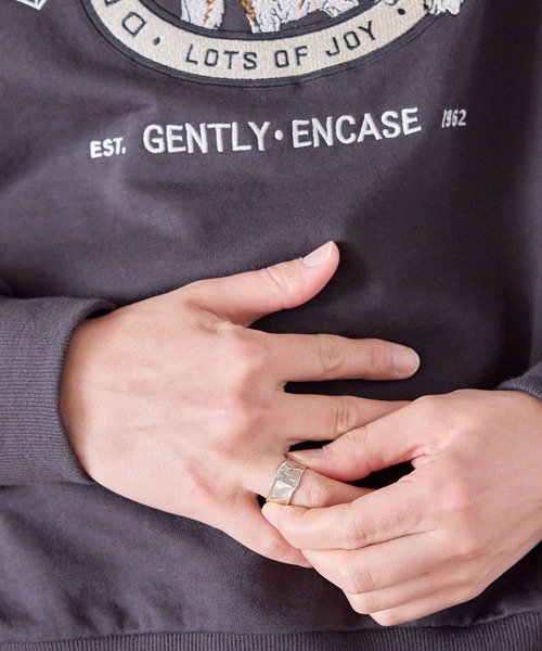 LAKOLE（ラコレ）の「ドッグ刺繍スウェットプルオーバー / 283131（スウェット・メンズ・セージグリーン/グレー/チャコールグレー・MEDIUM/LARGE）」の6枚目の写真