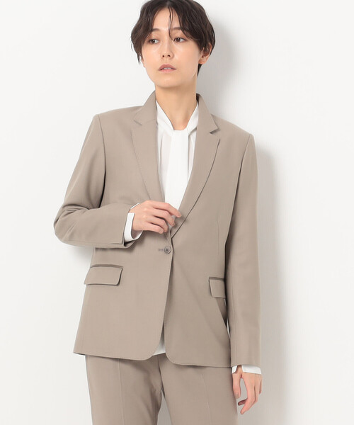 K.T KIYOKO TAKASE（キヨコタカセ）の「２ＷＡＹストレッチフラノ スタンドテーラードジャケット（テーラードジャケット・レディース・ブラック/ベージュ・9号/11号）」の2枚目の写真