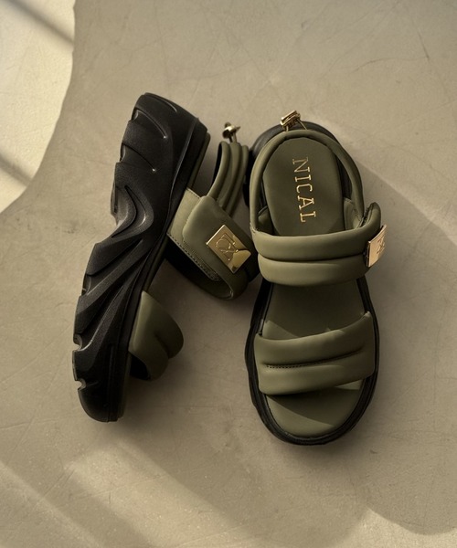 NICAL（ニカル）の「【NICAL】ダブルベルトパデットサンダル/554216（サンダル・レディース・カーキ/アイボリー/ブラック/ピンク・MEDIUM/SMALL/X-LARGE/LARGE）」の3枚目の写真
