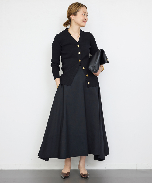 Deuxieme Classe（ドゥーズィエムクラス）の「追加 *DINER RIB Vネックカーディガン（カーディガン/ボレロ・レディース・ホワイト/ブラック・FREE）」の10枚目の写真
