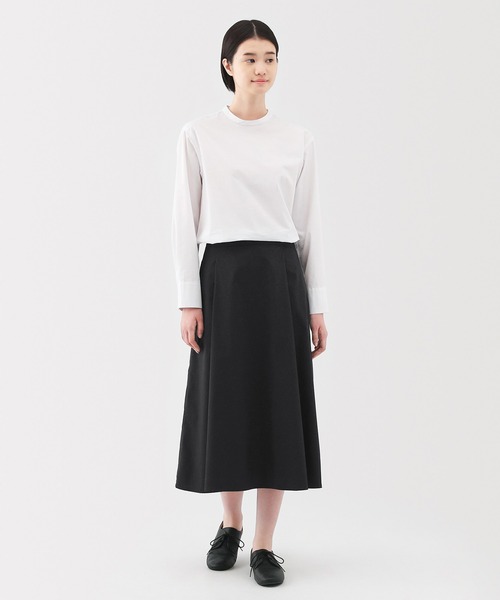 無印良品(ムジルシリョウヒン)の「婦人 乾きやすい ブロードフレアスカート(スカート・レディース・ブルー系/ブラック・S/M/L/XL)」の3枚目の写真