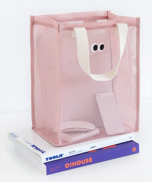 BAYBLO（ベイブロ）の「(SB)カートゥーン アイズ メッシュ ミニ トートバッグ[刺繍]（トートバッグ・レディース・ブラック/サーモンピンク/ダークオレンジ/モスグリーン・ONE SIZE）」の3枚目の写真