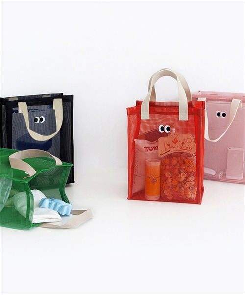 BAYBLO（ベイブロ）の「(SB)カートゥーン アイズ メッシュ ミニ トートバッグ[刺繍]（トートバッグ・レディース・ブラック/サーモンピンク/ダークオレンジ/モスグリーン・ONE SIZE）」の14枚目の写真