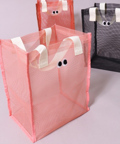 BAYBLO（ベイブロ）の「(SB)カートゥーン アイズ メッシュ ミニ トートバッグ[刺繍]（トートバッグ・レディース・ブラック/サーモンピンク/ダークオレンジ/モスグリーン・ONE SIZE）」の17枚目の写真