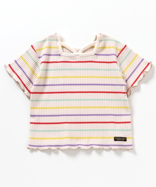 BREEZE（ブリーズ）の「【リンク/ジュニア対応】前後2wayメロウリブ半袖Tシャツ（Tシャツ/カットソー・キッズ・ブラック/パープル/アイボリー/レインボー/ピンク・90/100/110/120/80/130/140）」の16枚目の写真