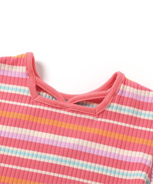 BREEZE（ブリーズ）の「【リンク/ジュニア対応】前後2wayメロウリブ半袖Tシャツ（Tシャツ/カットソー・キッズ・ブラック/パープル/アイボリー/レインボー/ピンク・90/100/110/120/80/130/140）」の18枚目の写真