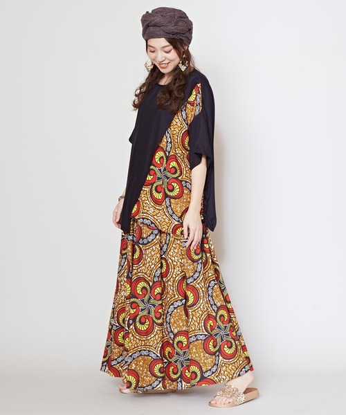 チャイハネ（チャイハネ）の「【チャイハネ】ラフィキロングスカート（スカート・レディース・マスタード/グリーン/ホワイト/ブルー/ブラック・FREE）」の8枚目の写真