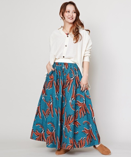 チャイハネ（チャイハネ）の「【チャイハネ】ラフィキロングスカート（スカート・レディース・マスタード/グリーン/ホワイト/ブルー/ブラック・FREE）」の16枚目の写真