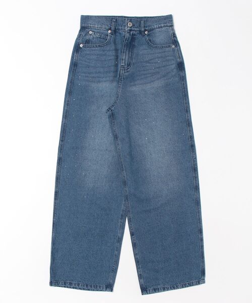STONE  ダークグレー デニムパンツ デニムラインストーンパンツ（デニムパンツ）｜STYLEBLOCK