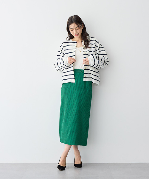 anyfee（エニフィー）の「【anyfee/プラスサイズ】ドライタッチサマーリブニットタイトスカート◆新色追加◆（スカート・レディース・ベージュ/イエロー/ピンク/グリーン/ブラック/ブルー/チャコール/レッド/カーキ/パープル・M/L/LL/3L/4L/5L）」の11枚目の写真