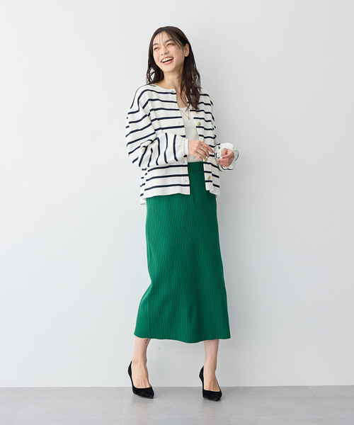 anyfee（エニフィー）の「【anyfee/プラスサイズ】ドライタッチサマーリブニットタイトスカート◆新色追加◆（スカート・レディース・ベージュ/イエロー/ピンク/グリーン/ブラック/ブルー/チャコール/レッド/カーキ/パープル・M/L/LL/3L/4L/5L）」の12枚目の写真