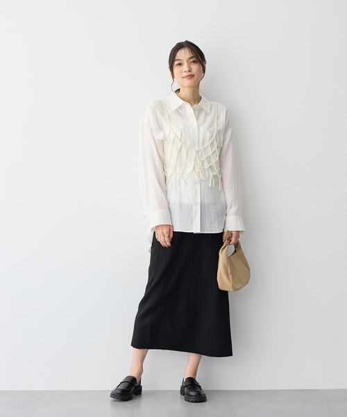 anyfee（エニフィー）の「【anyfee/プラスサイズ】ドライタッチサマーリブニットタイトスカート◆新色追加◆（スカート・レディース・ベージュ/イエロー/ピンク/グリーン/ブラック/ブルー/チャコール/レッド/カーキ/パープル・M/L/LL/3L/4L/5L）」の14枚目の写真