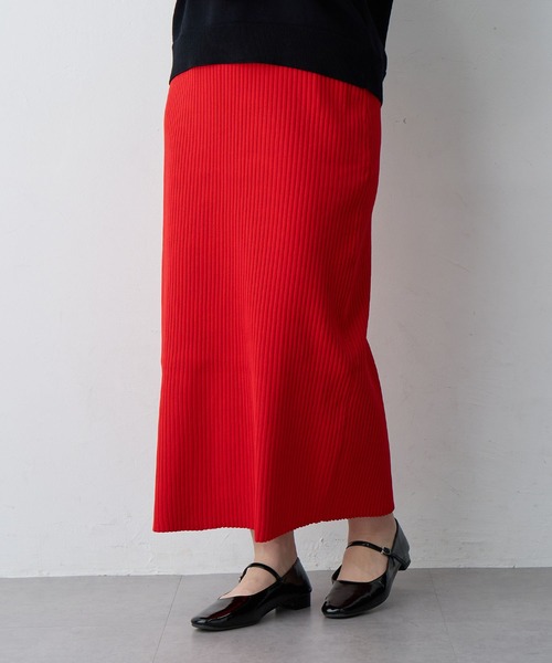 anyfee（エニフィー）の「【anyfee/プラスサイズ】ドライタッチサマーリブニットタイトスカート◆新色追加◆（スカート・レディース・ベージュ/イエロー/ピンク/グリーン/ブラック/ブルー/チャコール/レッド/カーキ/パープル・M/L/LL/3L/4L/5L）」の10枚目の写真