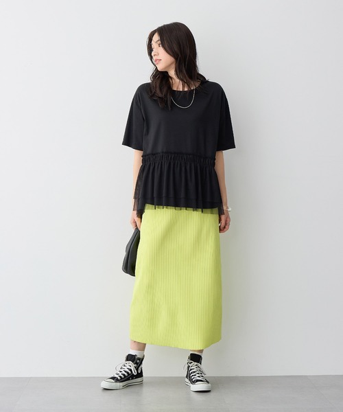 anyfee（エニフィー）の「【anyfee/プラスサイズ】ドライタッチサマーリブニットタイトスカート◆新色追加◆（スカート・レディース・ベージュ/イエロー/ピンク/グリーン/ブラック/ブルー/チャコール・M/L/LL/3L/4L/5L）」の18枚目の写真