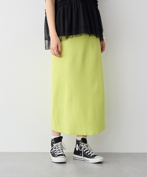 anyfee（エニフィー）の「【anyfee/プラスサイズ】ドライタッチサマーリブニットタイトスカート◆新色追加◆（スカート・レディース・ベージュ/イエロー/ピンク/グリーン/ブラック/ブルー/チャコール・M/L/LL/3L/4L/5L）」の21枚目の写真